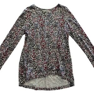Peruvian Connection Long Sleeve Shirt Tunic Top Size XL Boho Paisley Floral Soft